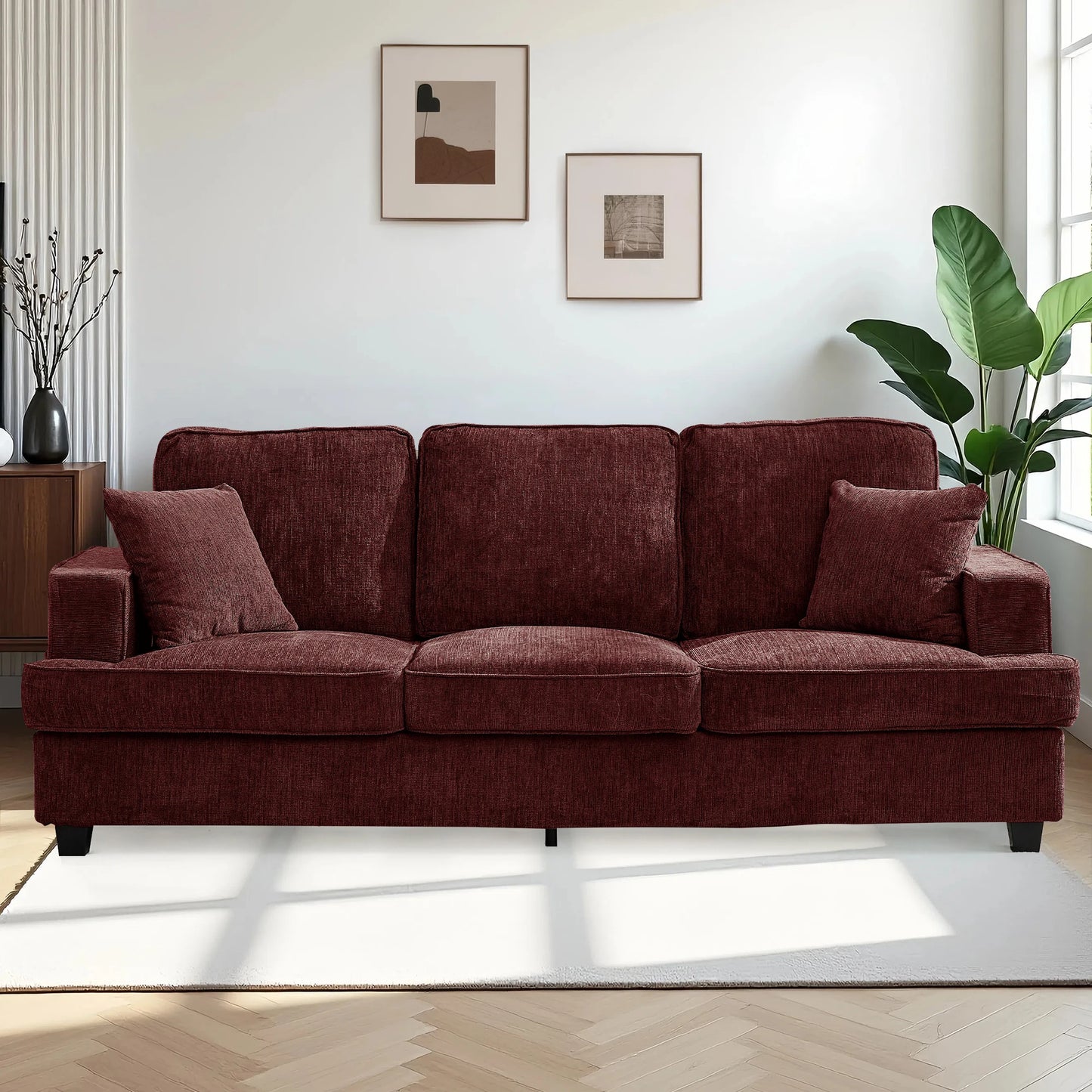 Cloud Chenile Sofa Modern Three Seater For Living Room