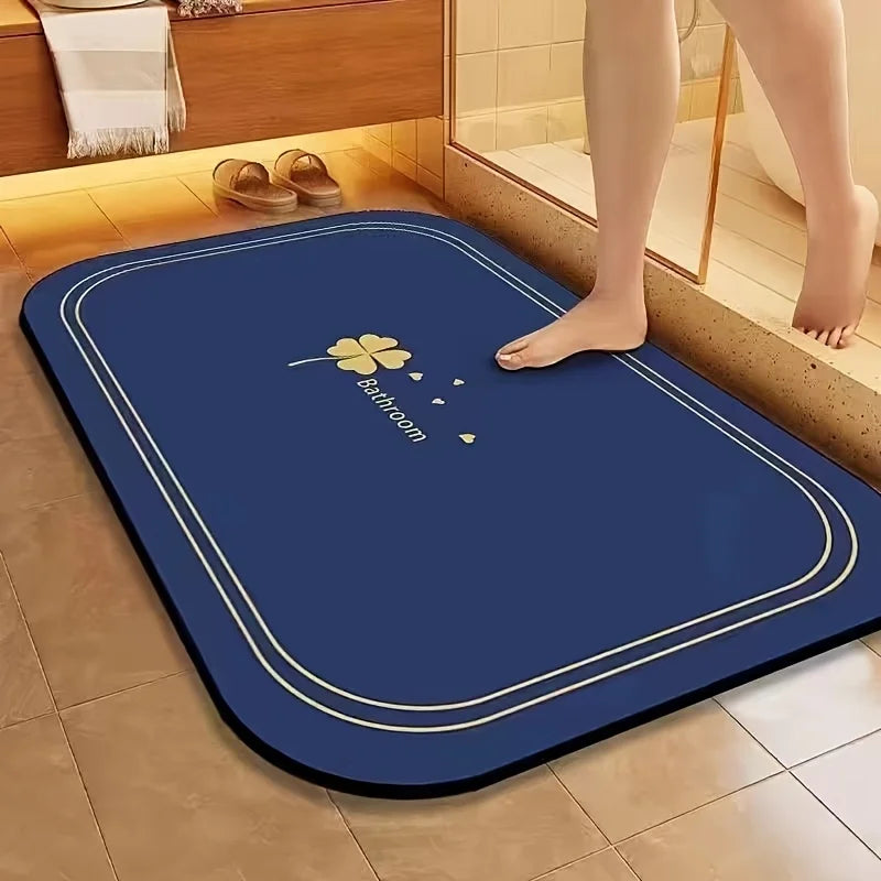 Diatomite Bath Mat Non Slip Quick Dry Super Absorbent Floor Mat Bathroom