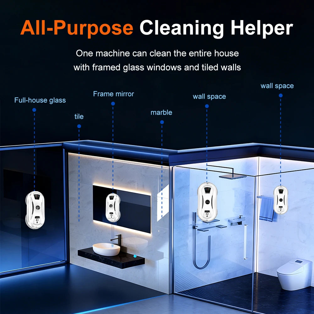 PuRuikai Window Cleaning Robot With Water Spray and Edge Detection System