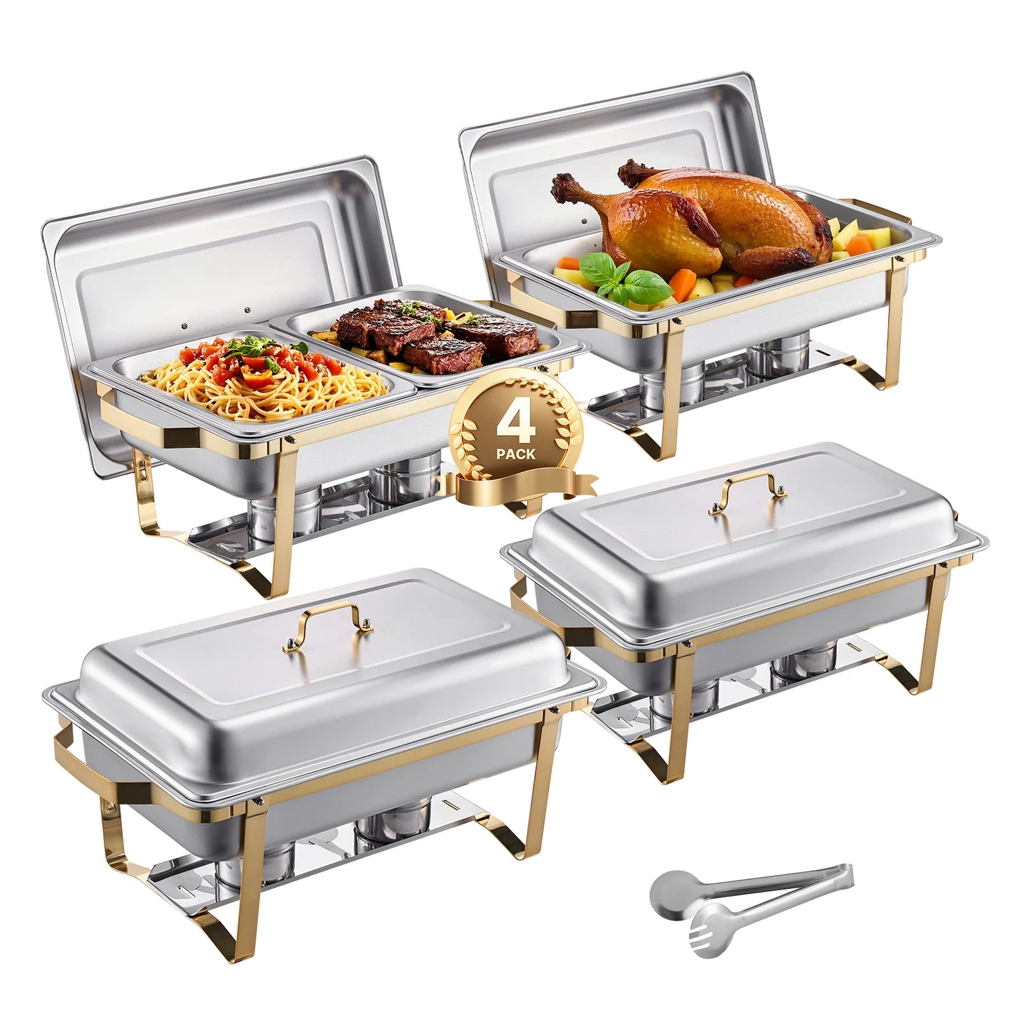 SucceBuy Stainless Steel Chafing Dish Buffet Set for Catering