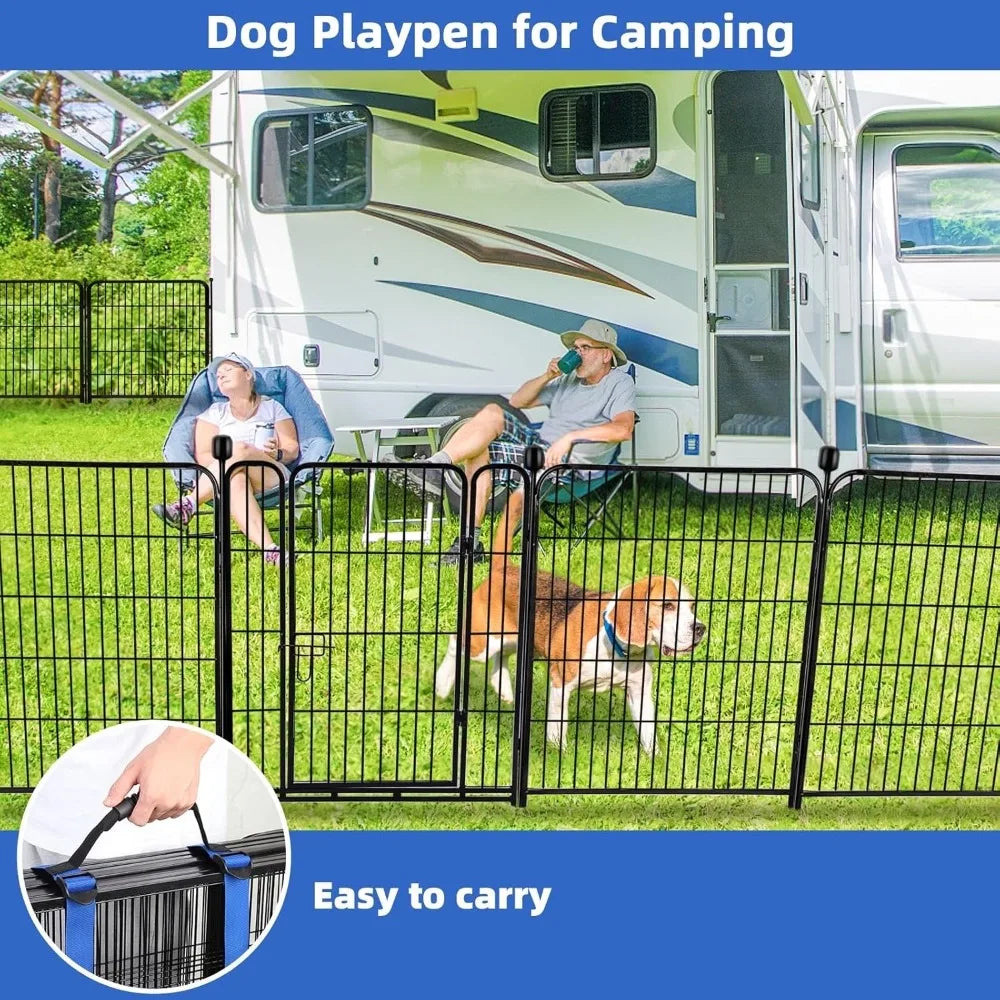 Heavy Duty Iron Garden Fence With Gate Pet Barrier