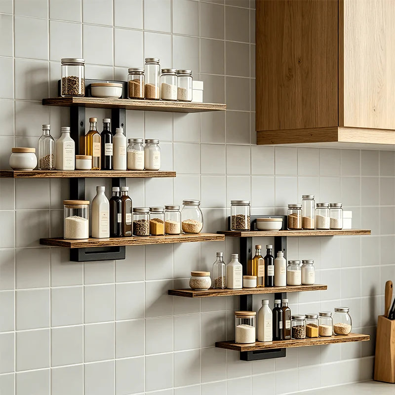 Floating Shelf Wall Mounted Adjustable Storage Shelves For Bathroom Kitchen