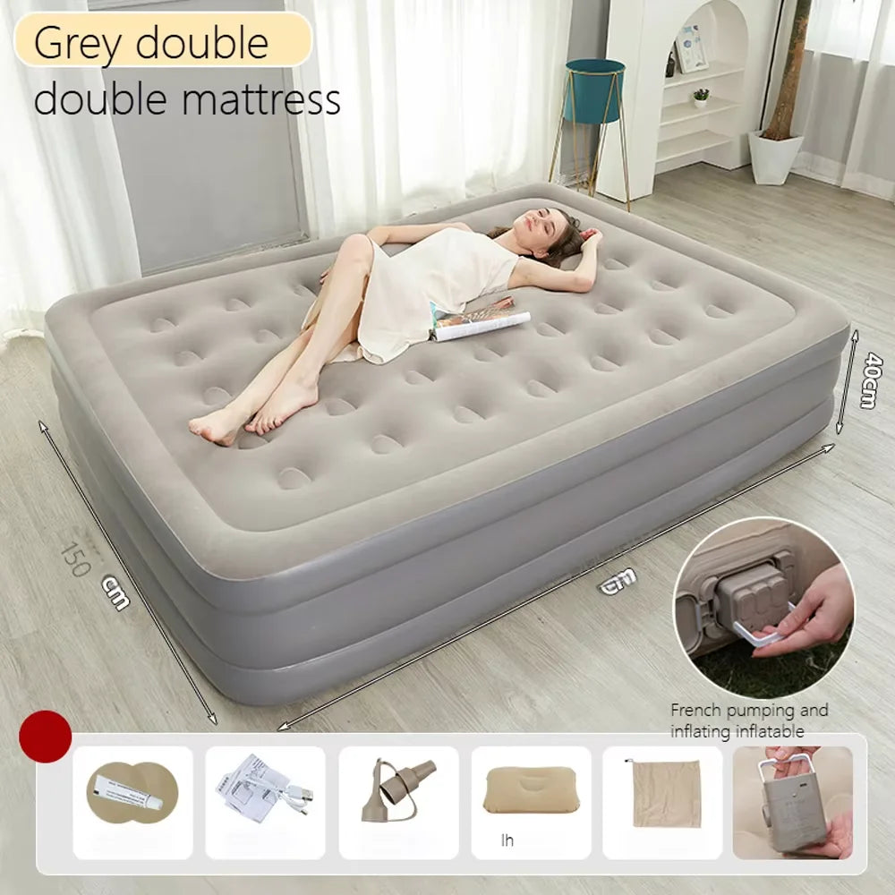 Camping Inflatable Air Bed With Backrest For Two Indoor Outdoor