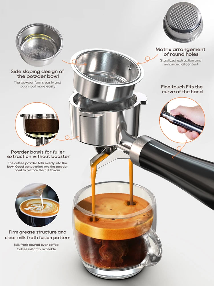 HiBREW H10B 20Bar Semi Automatic Espresso Machine Temperature Control