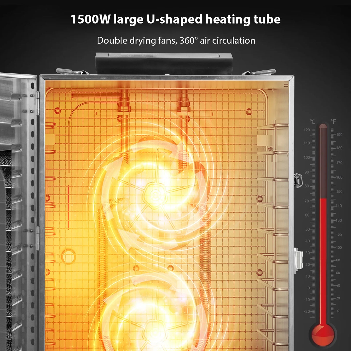 SHICUO 20 Trays Commercial Food Dehydrator 110V 1500W