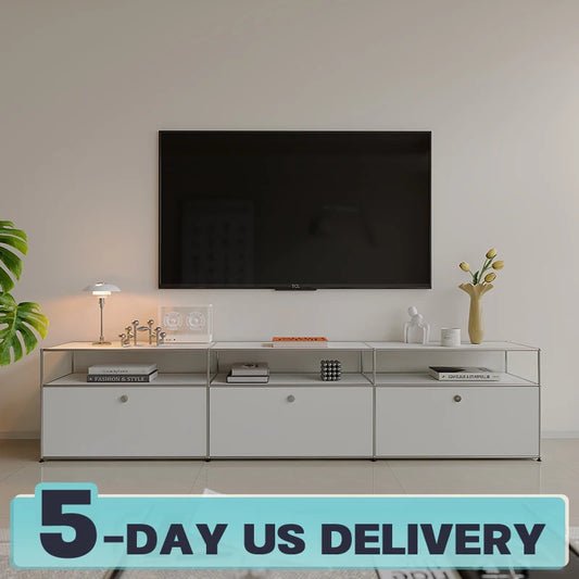 Bigcityfur Metal TV Stand Storage Cabinet Corner Cabinet For Living Room