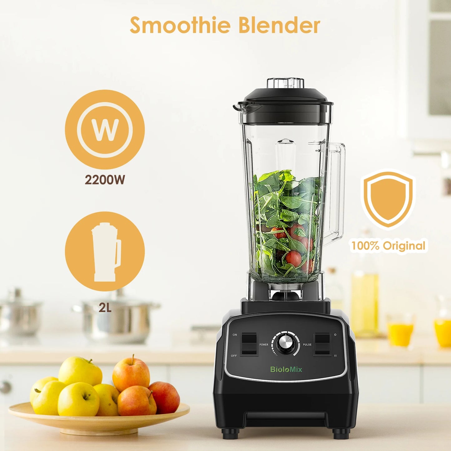 Biolomix 3HP 2200W Heavy Duty Commercial Blender Juicer