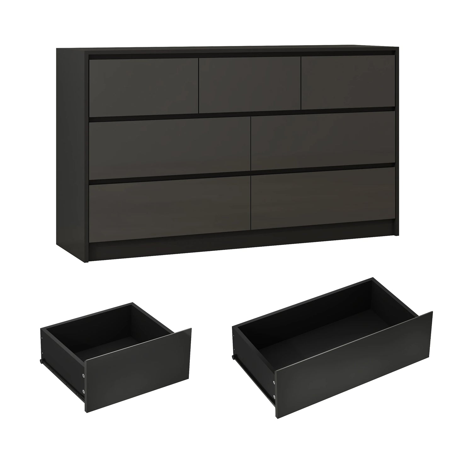 QiaoShiRen 7 Drawer Dresser Modern Wood Chest of Drawers