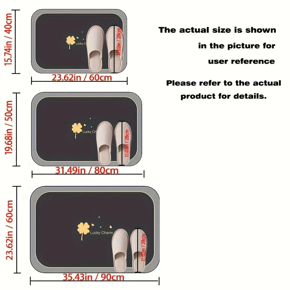 Diatomite Bath Mat Non Slip Quick Dry Super Absorbent Floor Mat Bathroom