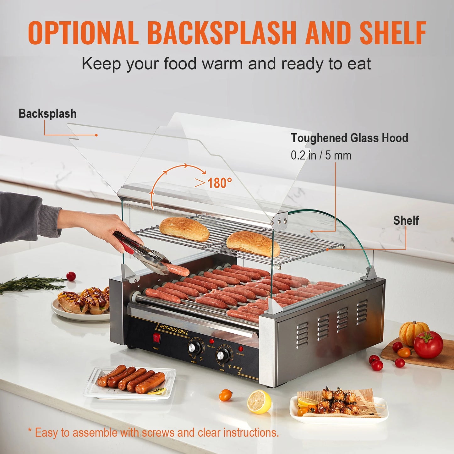 SucceBuy Commercial Hot Dog Roller Sausage Maker Grill