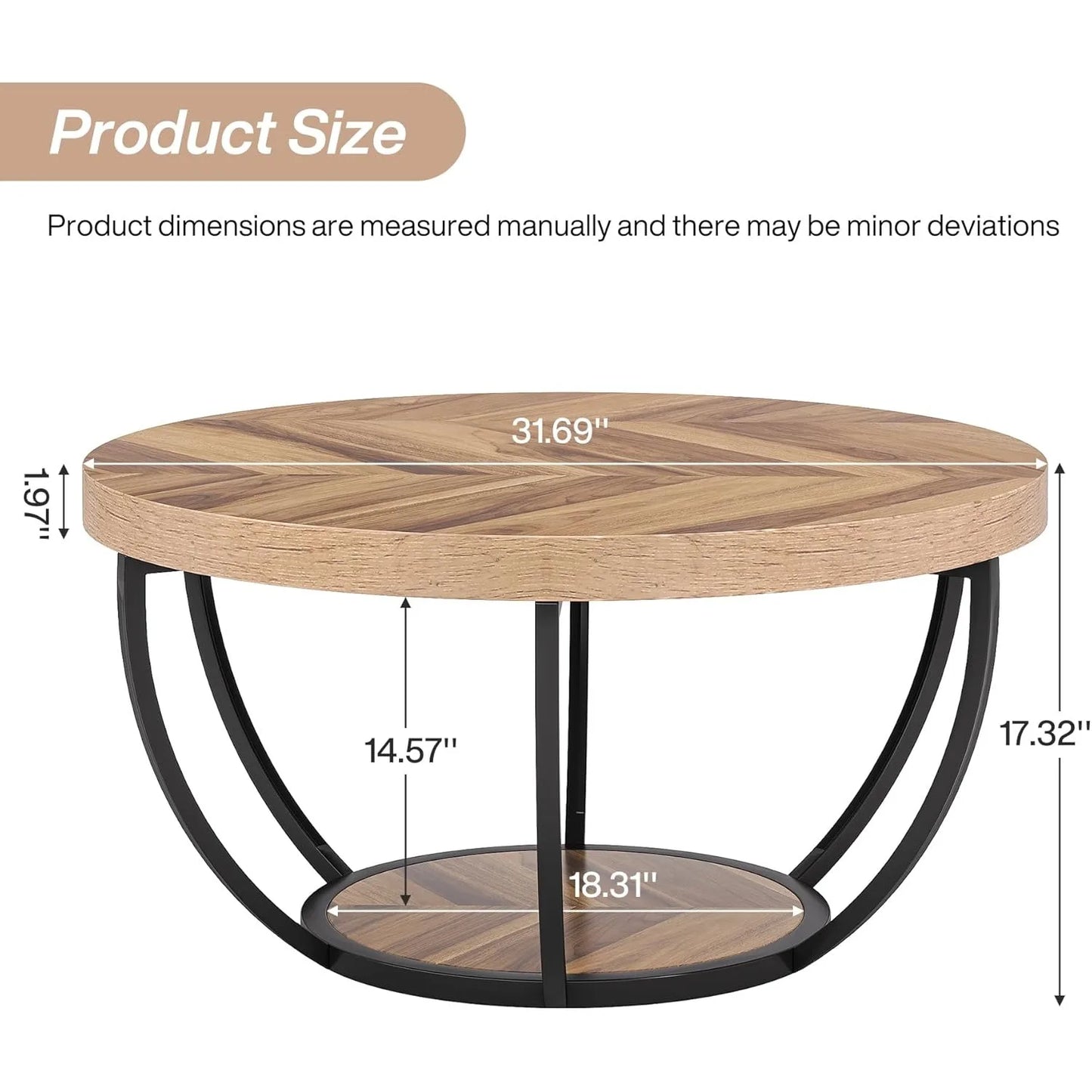 Little Tree Marble Coffee Table Open Storage And Metal Legs