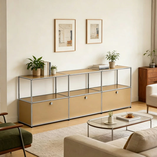 Furgle Modular Sideboard Storage Cabinet Metal Frame Entryway Console
