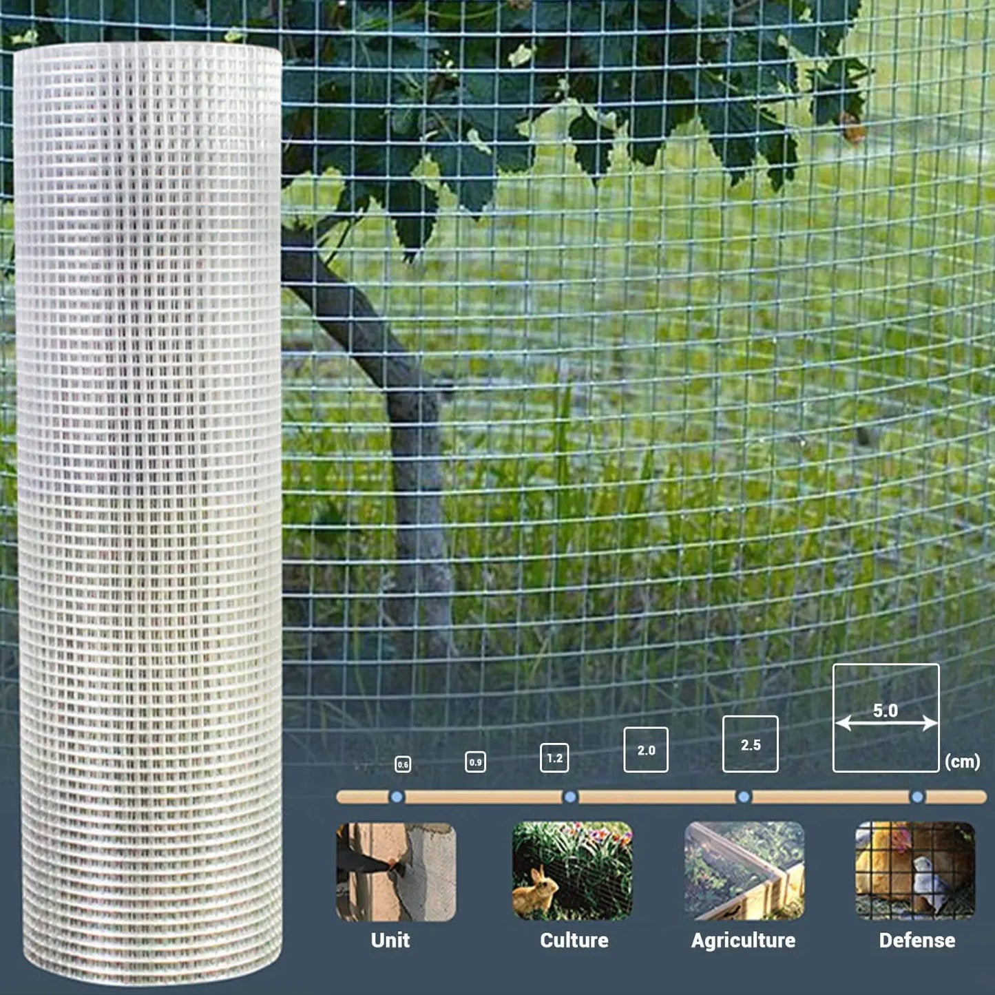 HiMISS Galvanized Chicken Wire Mesh Roll For Garden Fencing