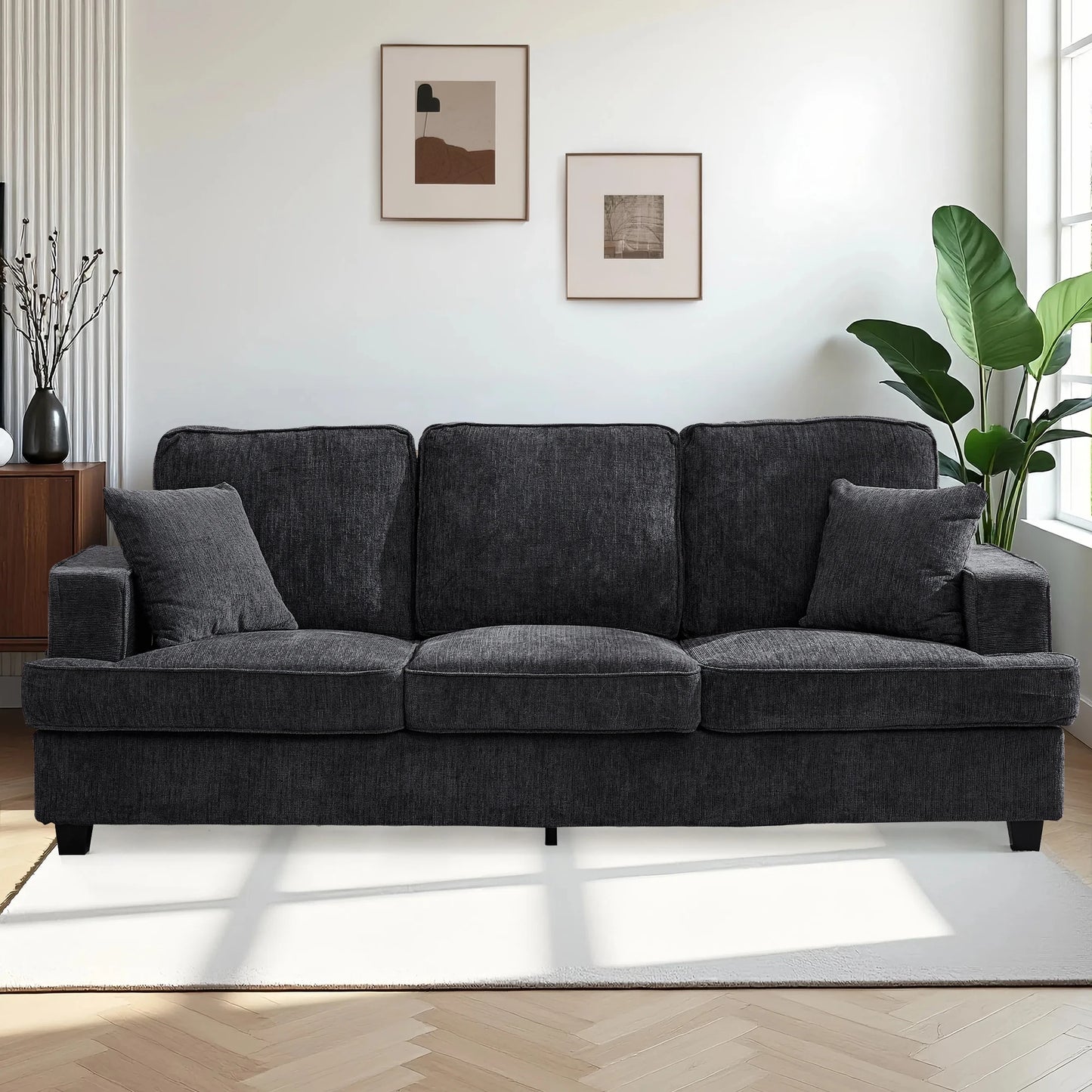 Cloud Chenile Sofa Modern Three Seater For Living Room