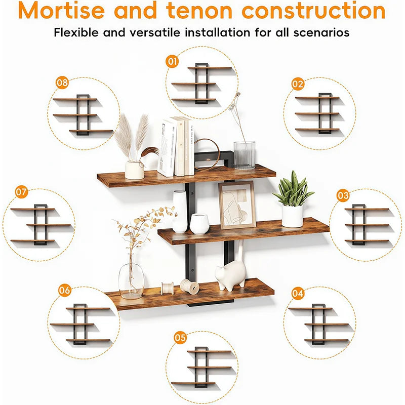 Floating Shelf Wall Mounted Adjustable Storage Shelves For Bathroom Kitchen