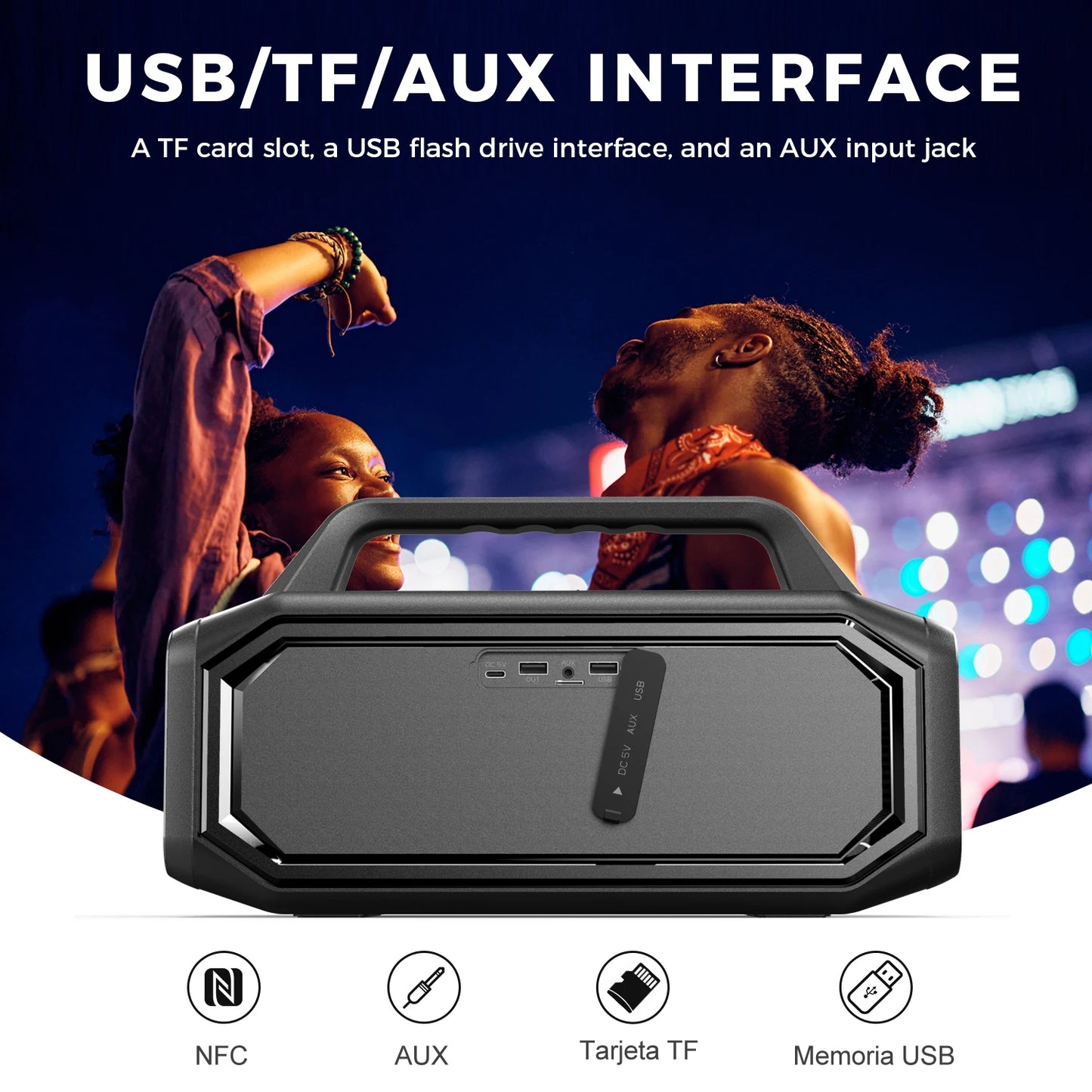 W-KING BT261-2 80W Bluetooth Speaker Portable Outdoor IPX6 Waterproof BassBoost