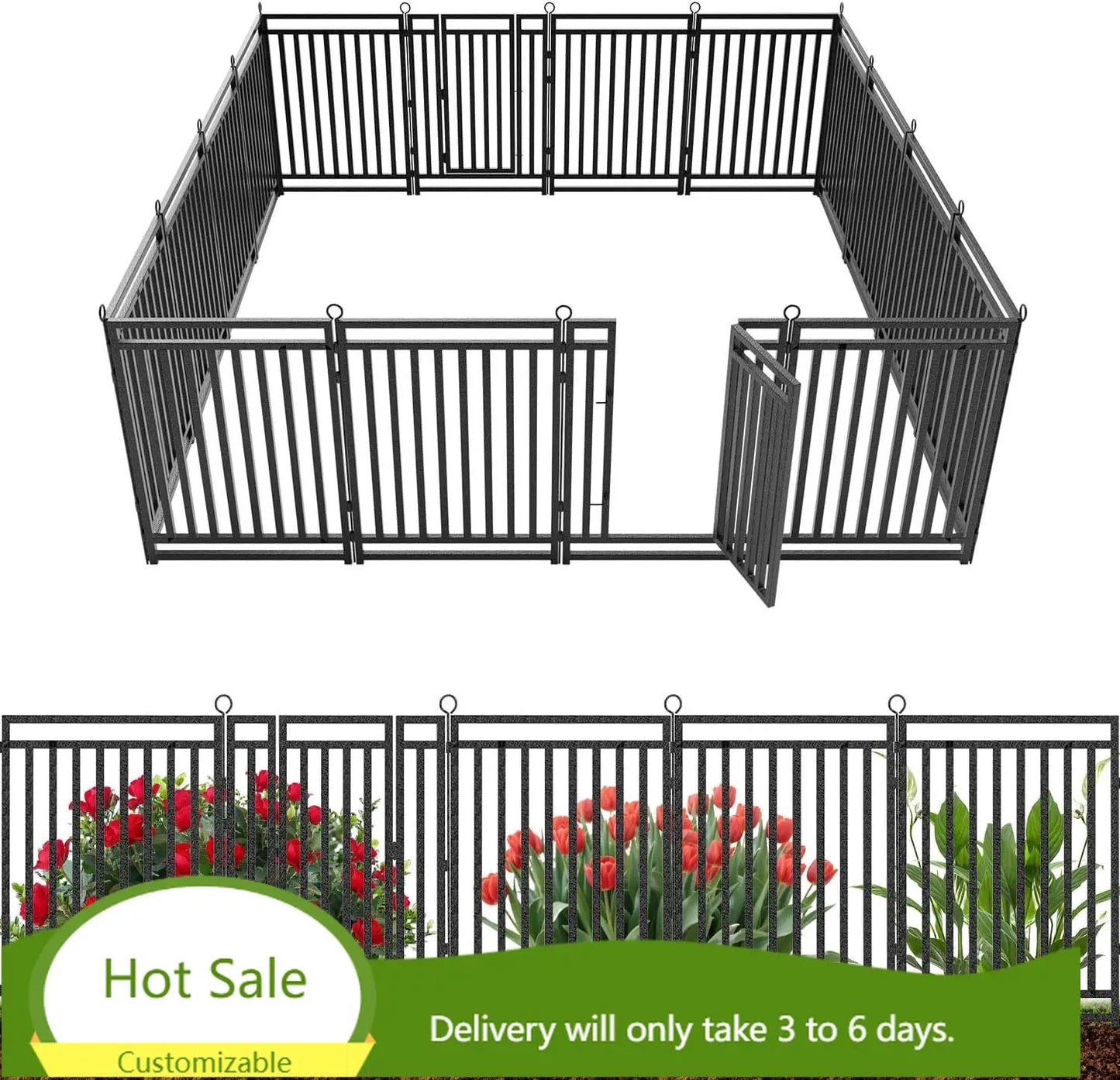 Decorative Garden Fence For Yard Metal Dog Fence Panels Gates