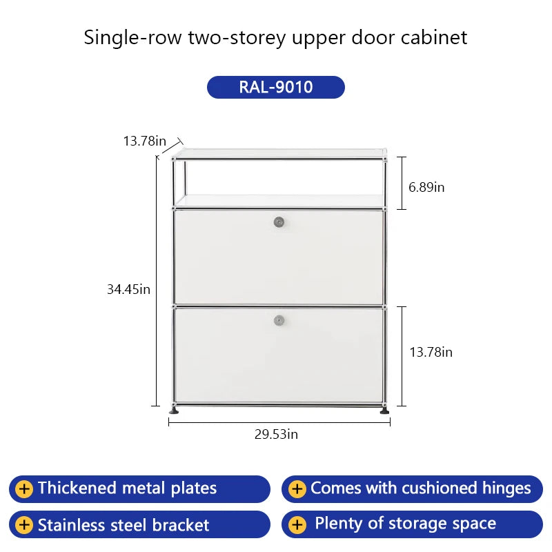 Bigcityfur Metal TV Stand Storage Cabinet Corner Cabinet For Living Room