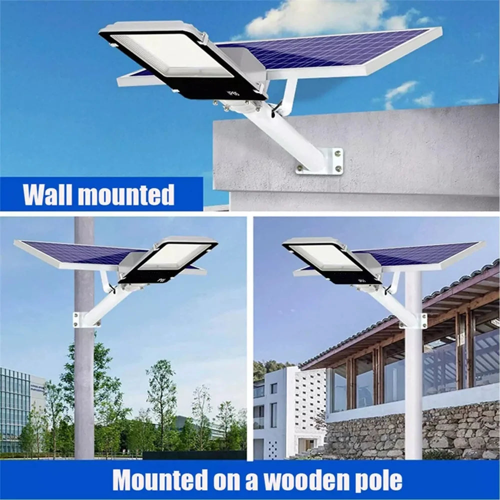 Solar Street Light Outdoor Dusk to Dawn LED Flood Lamp 8000mAh