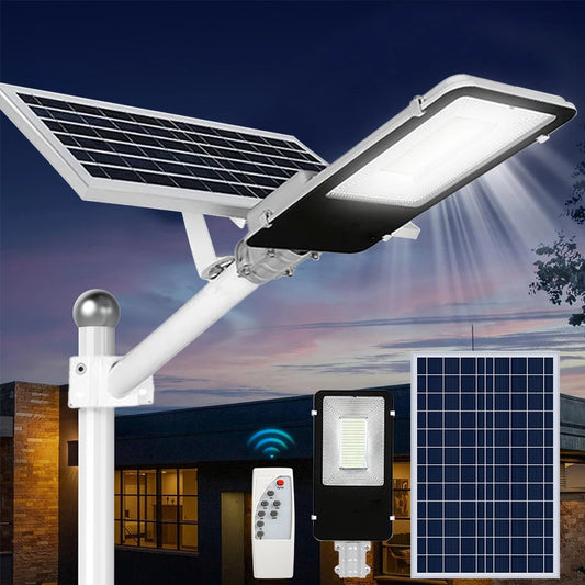 Solar Street Light Outdoor Dusk to Dawn LED Flood Lamp 8000mAh