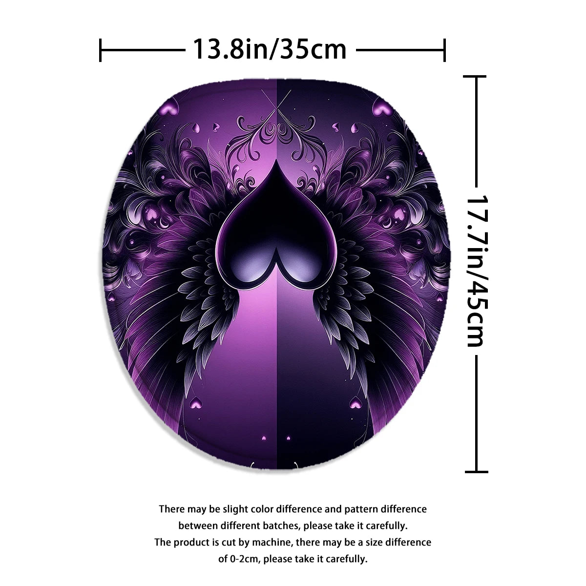 4 Piece Shower Curtain Set With Hooks Gothic Heart Print Waterproof Polyester