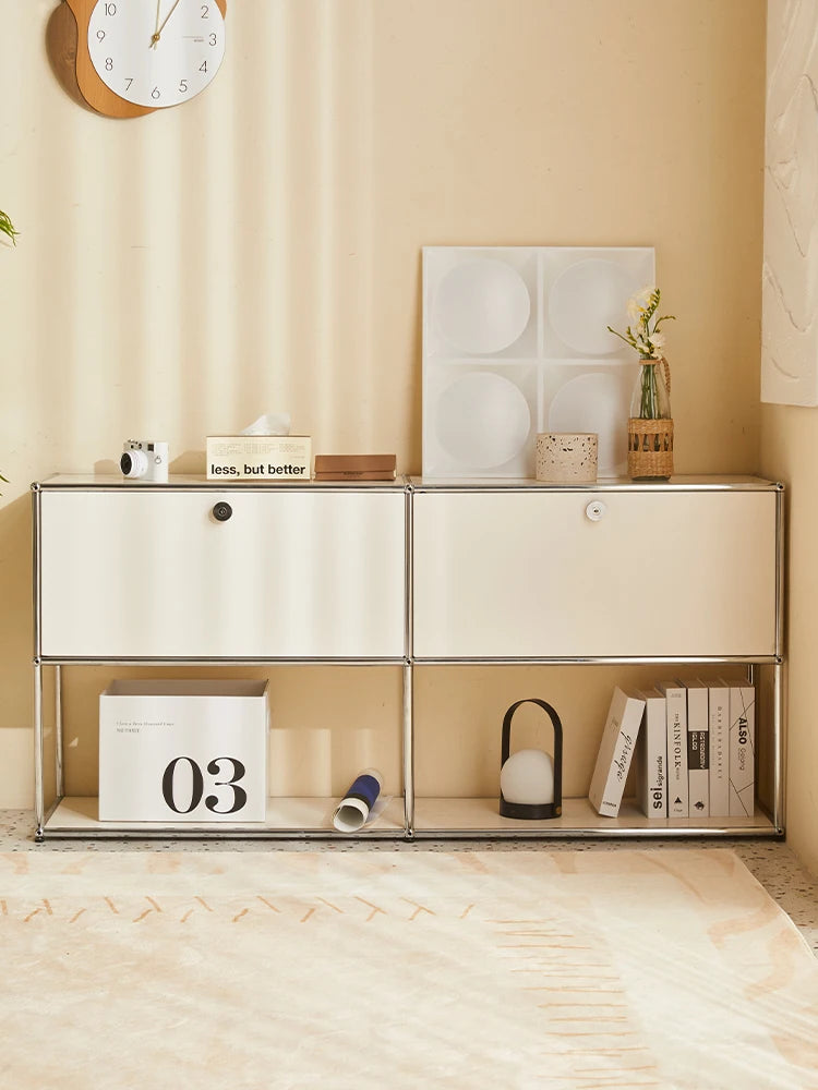 Bigcityfur Metal TV Stand Storage Cabinet Corner Cabinet For Living Room