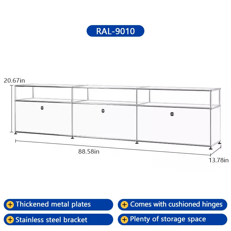Bigcityfur Metal TV Stand Storage Cabinet Corner Cabinet For Living Room