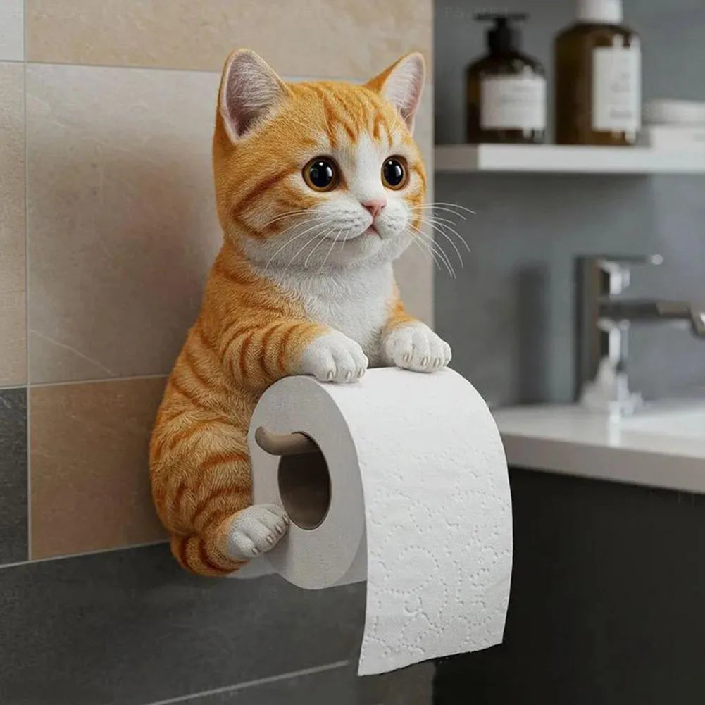 APWIKOGER Resin Cat Shape Wall Mounted Toilet Paper Holder