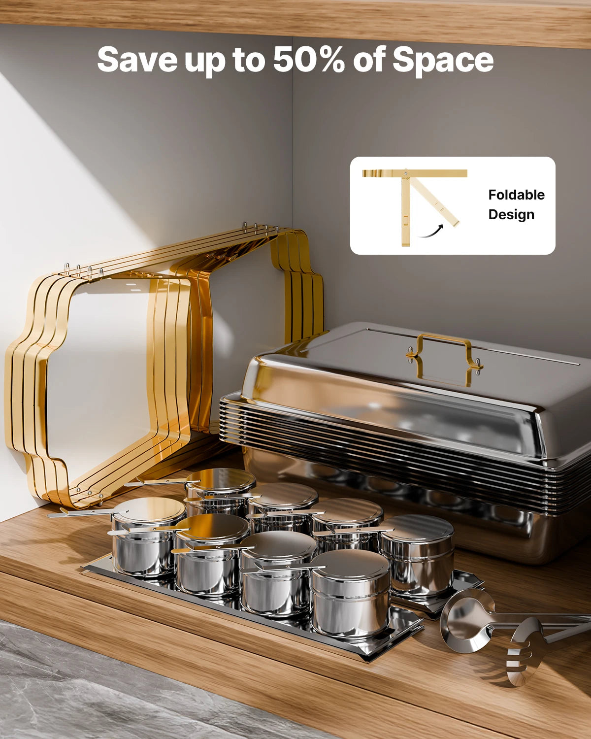 SucceBuy Stainless Steel Chafing Dish Buffet Set for Catering
