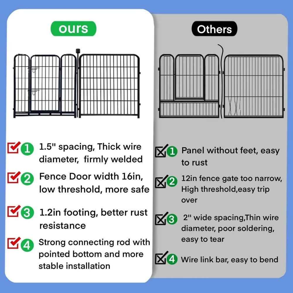 Heavy Duty Iron Garden Fence With Gate Pet Barrier