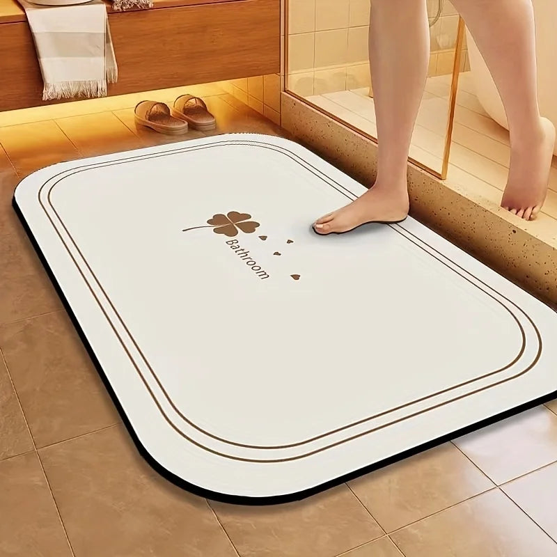 Diatomite Bath Mat Non Slip Quick Dry Super Absorbent Floor Mat Bathroom