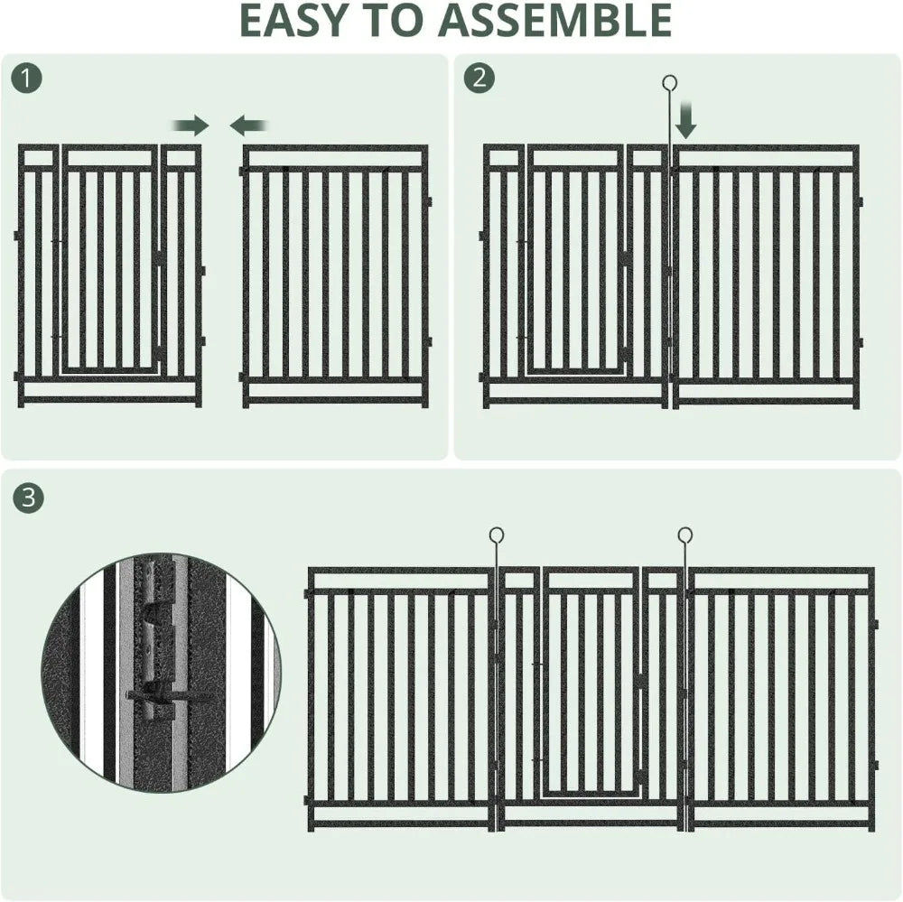 Rustproof Metal Garden Fence With 14 Panels And 2 Gates