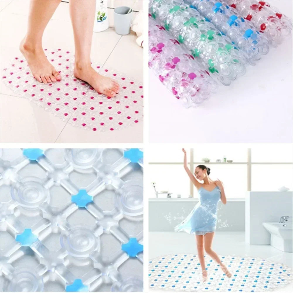PVC Anti-Skid Bath Mat With Suction Cup Non-Slip Shower Mat