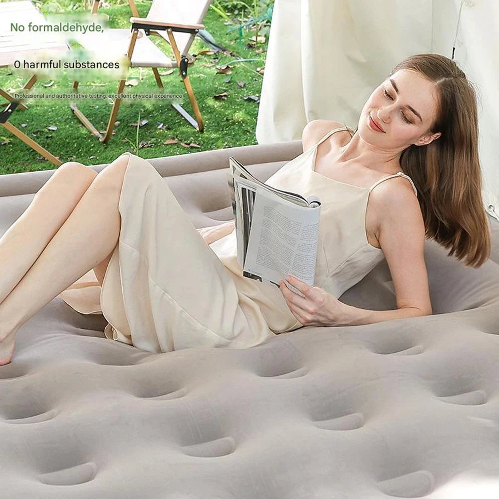 Camping Inflatable Air Bed With Backrest For Two Indoor Outdoor