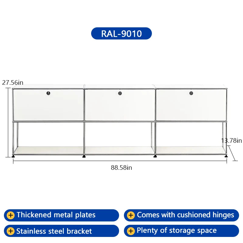 Bigcityfur Metal TV Stand Storage Cabinet Corner Cabinet For Living Room