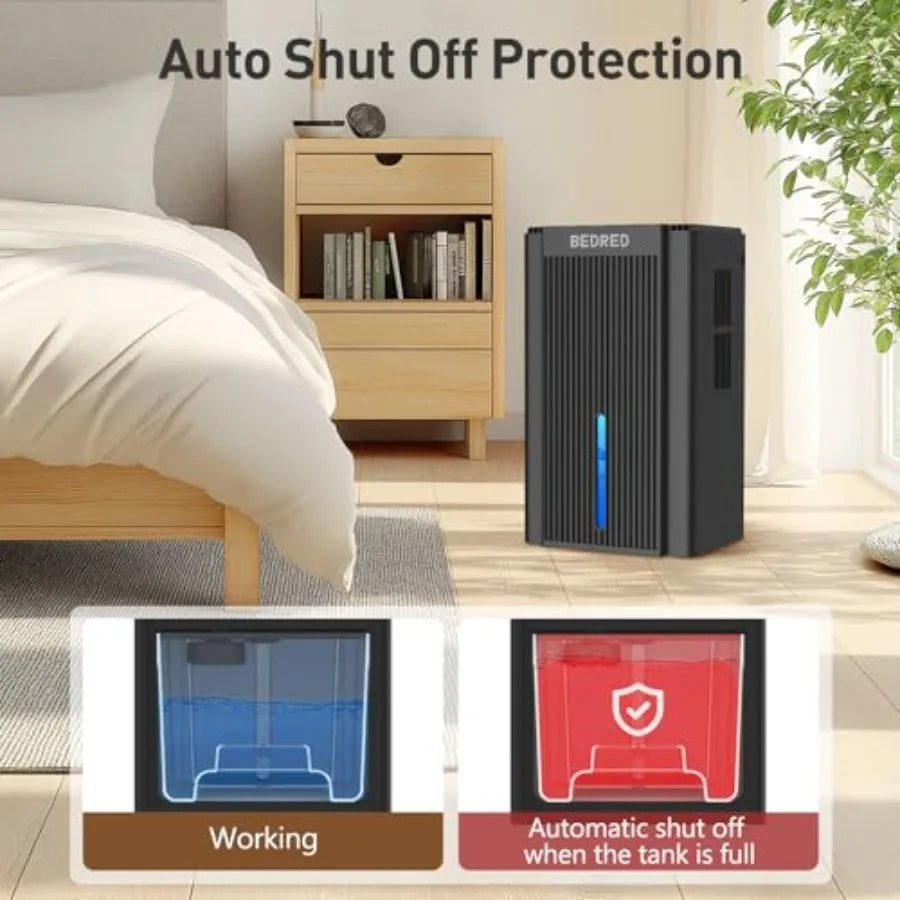 Quiet Home Dehumidifier 95 Oz Capacity With Auto Shut Off Ambient Light