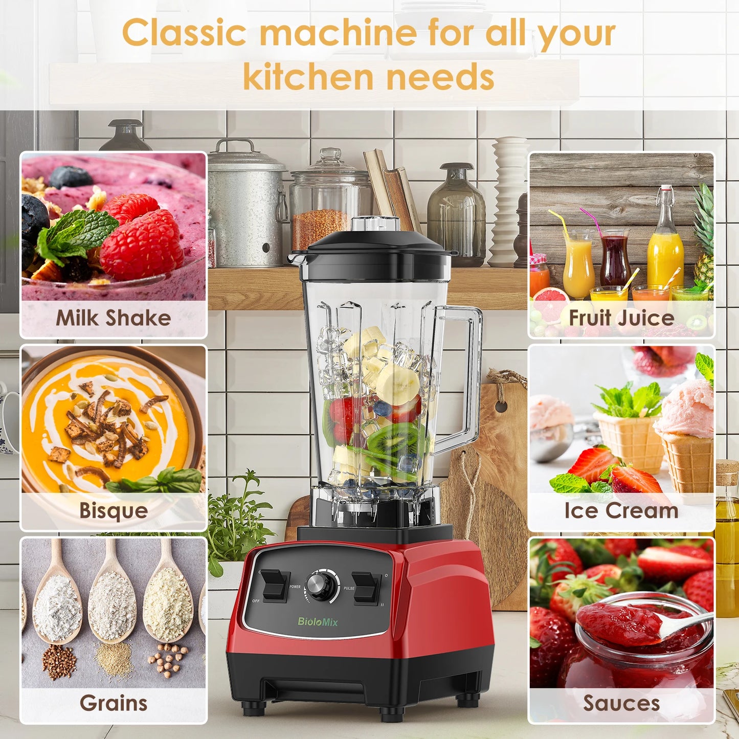 Biolomix 3HP 2200W Heavy Duty Commercial Blender Juicer