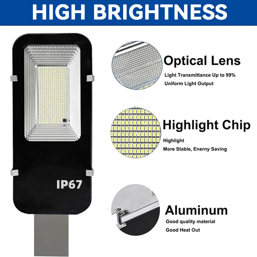 Solar Street Light Outdoor Dusk to Dawn LED Flood Lamp 8000mAh