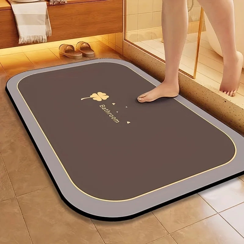 Diatomite Bath Mat Non Slip Quick Dry Super Absorbent Floor Mat Bathroom