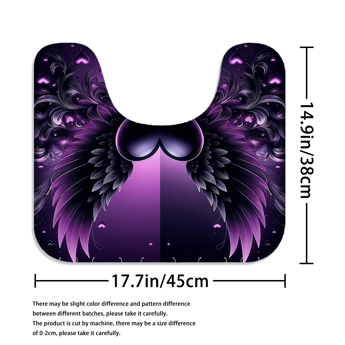 4 Piece Shower Curtain Set With Hooks Gothic Heart Print Waterproof Polyester