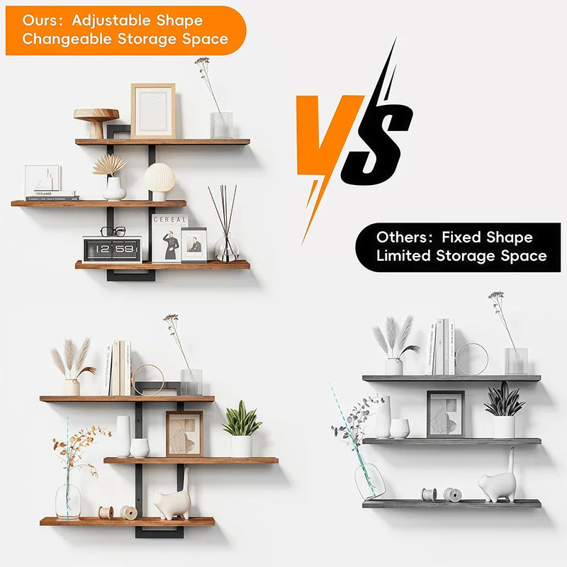 Floating Shelf Wall Mounted Adjustable Storage Shelves For Bathroom Kitchen