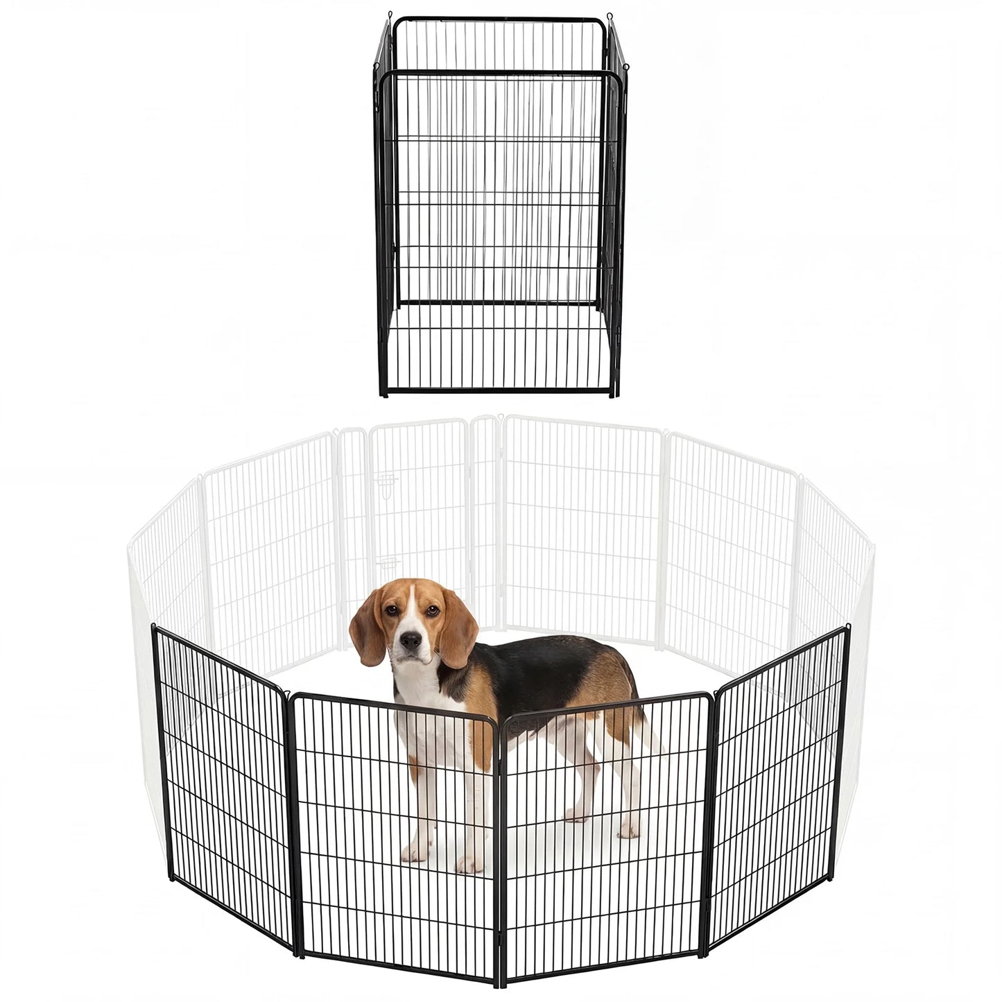 JHK 6 Panel Metal Dog Playpen Foldable Indoor Outdoor