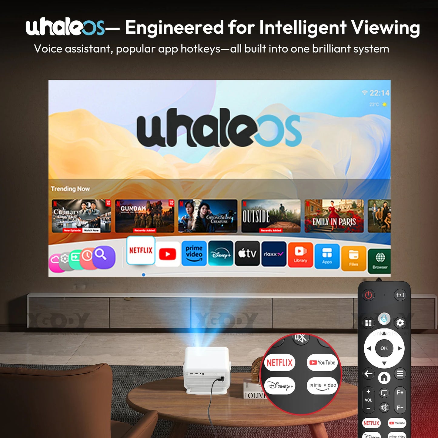 XGODY N6 Pro Projector Netflix Android TV Whale OS 4K