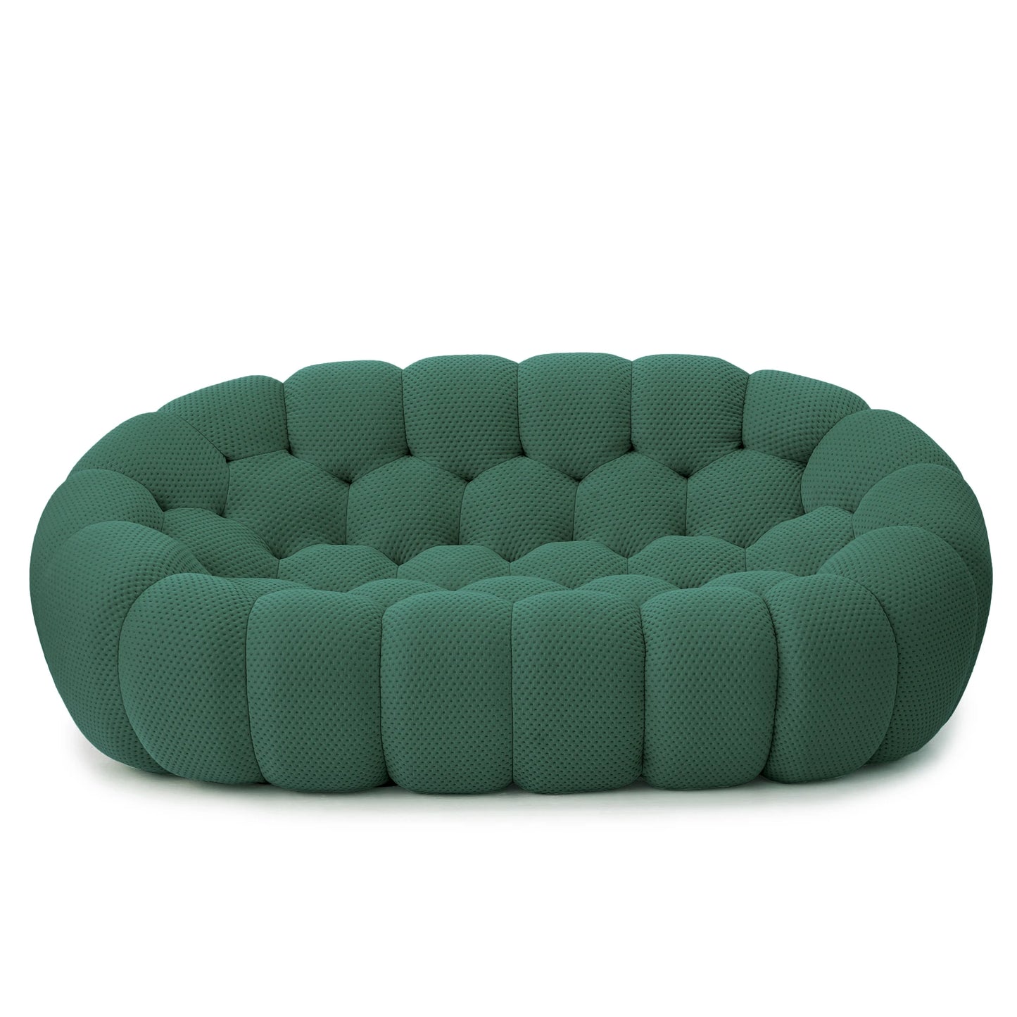 Sdorens Modern Curved Boneless Sofa 3D Knit Fabric Loveseat