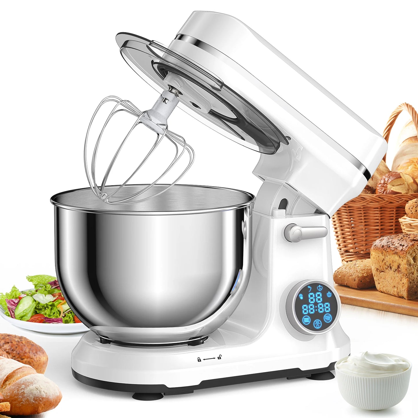 Biolomix Kitchen Stand Mixer 1200W 11 Speed DC Motor OLED