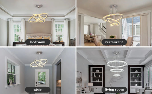 GreeLustr Luxury Crystal Pendant Light Dimmable Chandelier