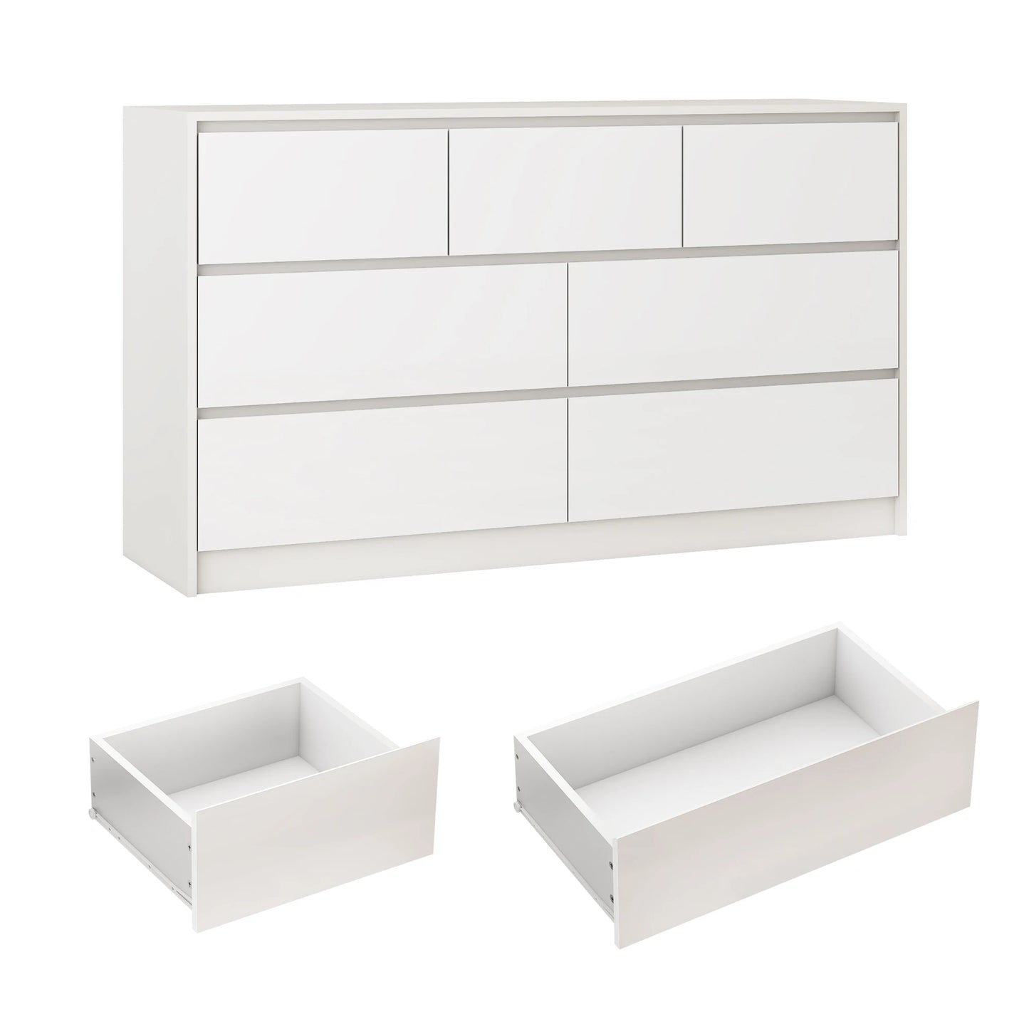 QiaoShiRen 7 Drawer Dresser Modern Wood Chest of Drawers