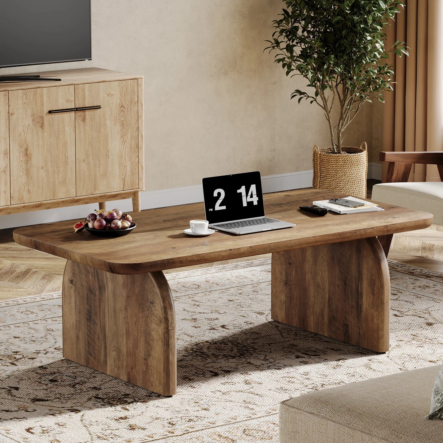 Tribesigns Farmhouse Coffee Table Center Table With Sturdy Base