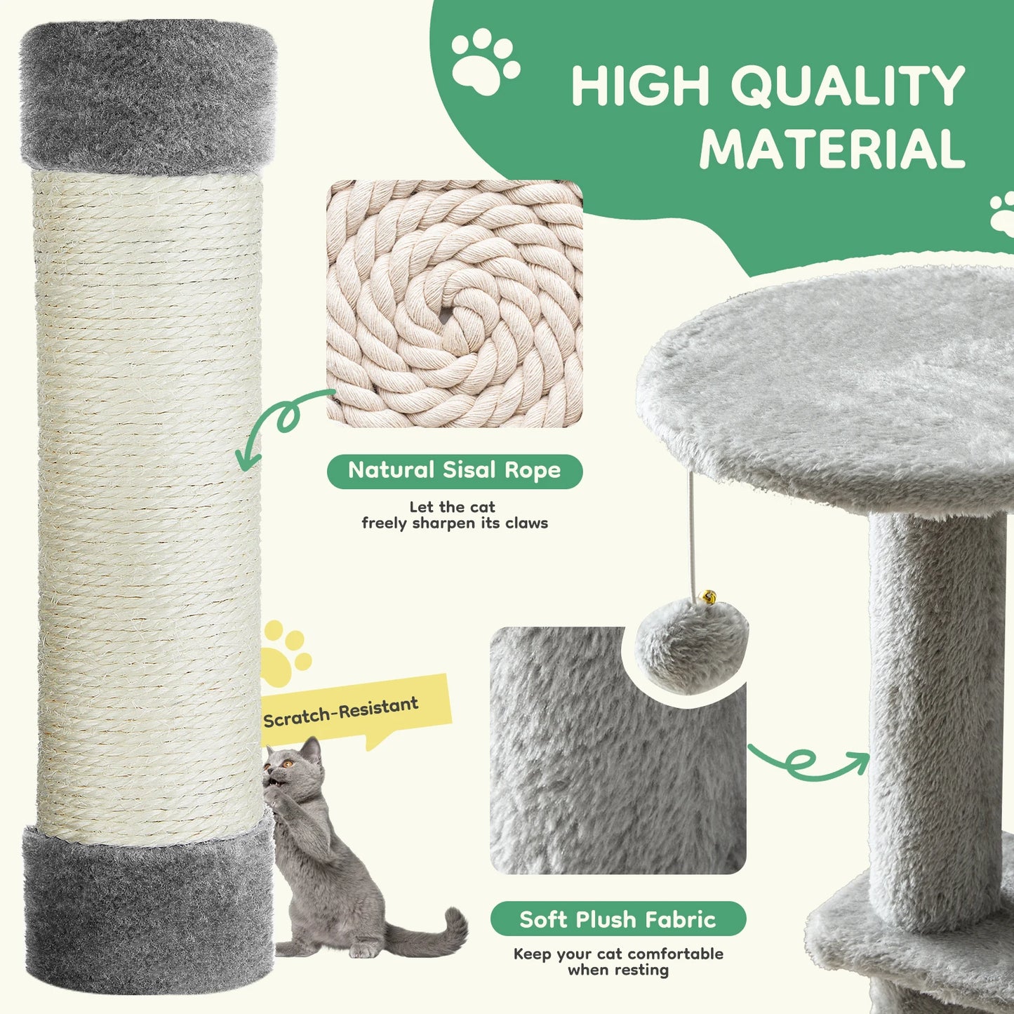 JHK Cat Tree Multi Level Tower For Indoor Cats Playtime