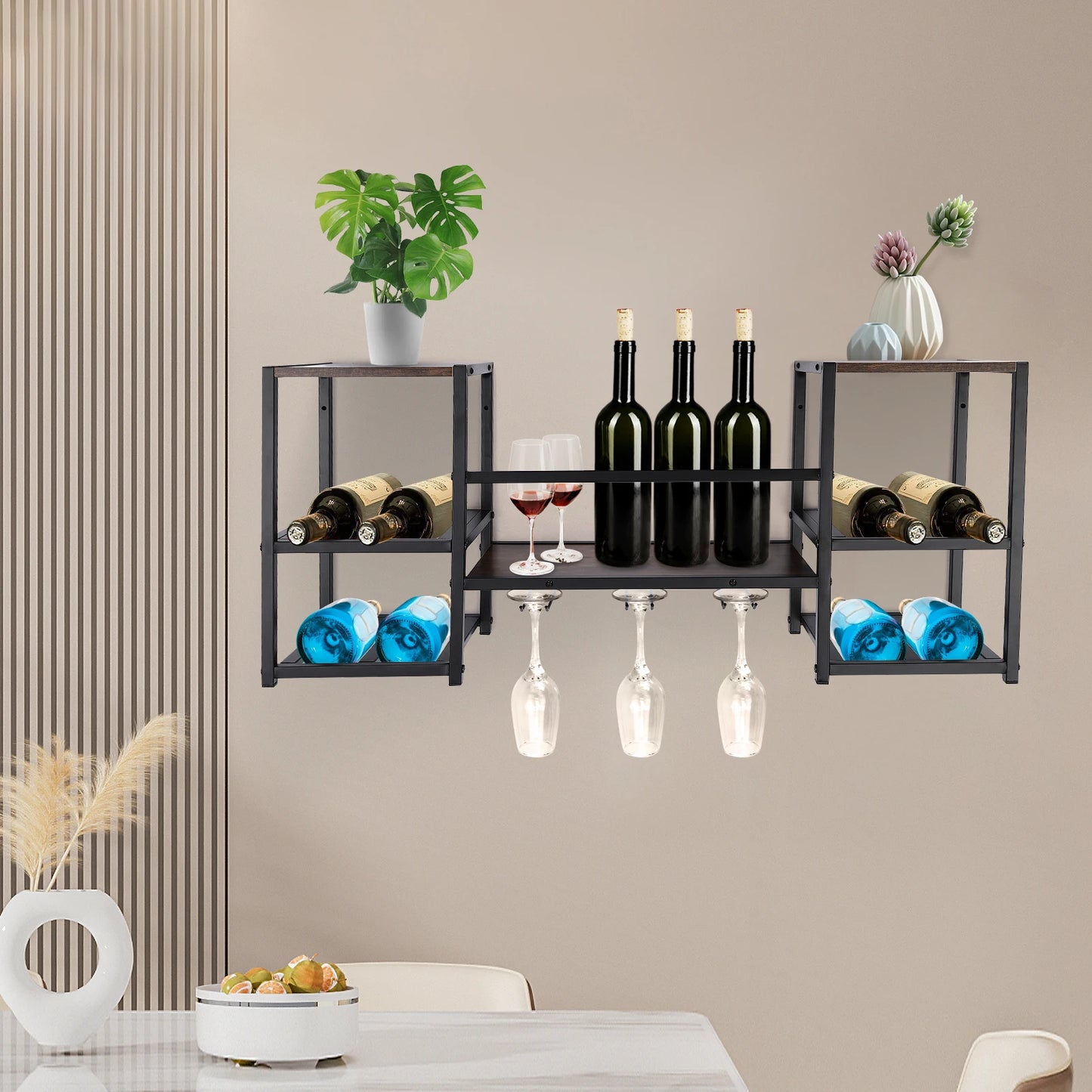 Wall Mounted Wine Rack Wine Storage Display For Home Bar